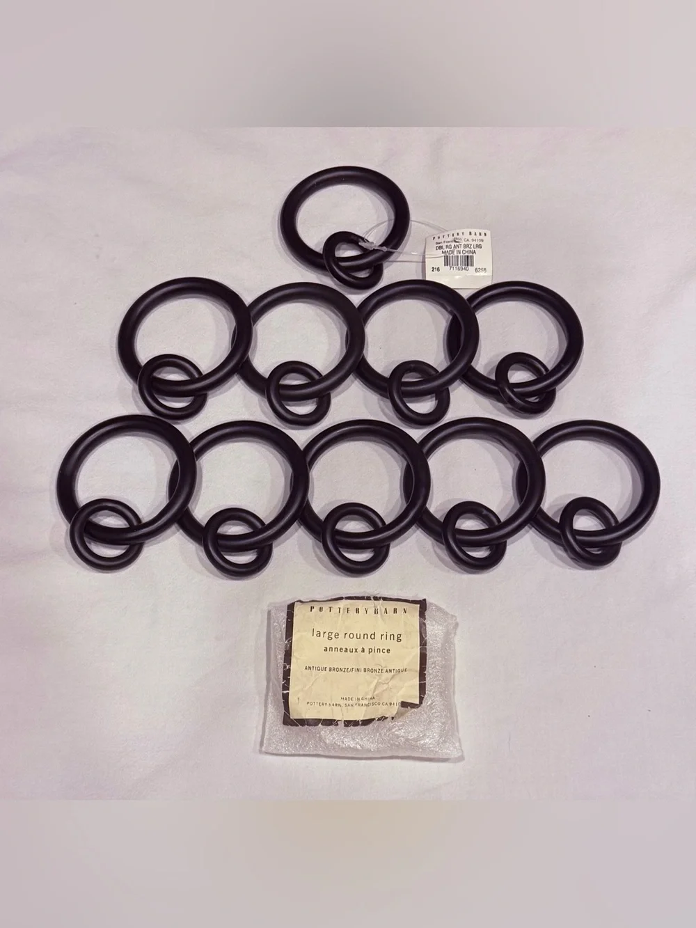 Pottery Barn Quiet-Glide Curtain Rings | Antique Bronze | 1 Set